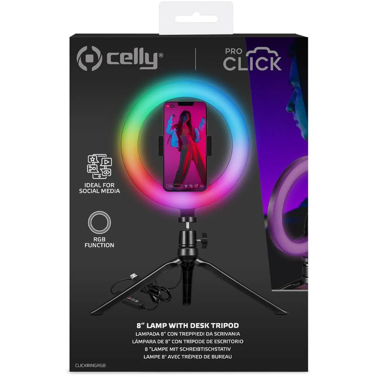 Celly RGB 8" Ring Light