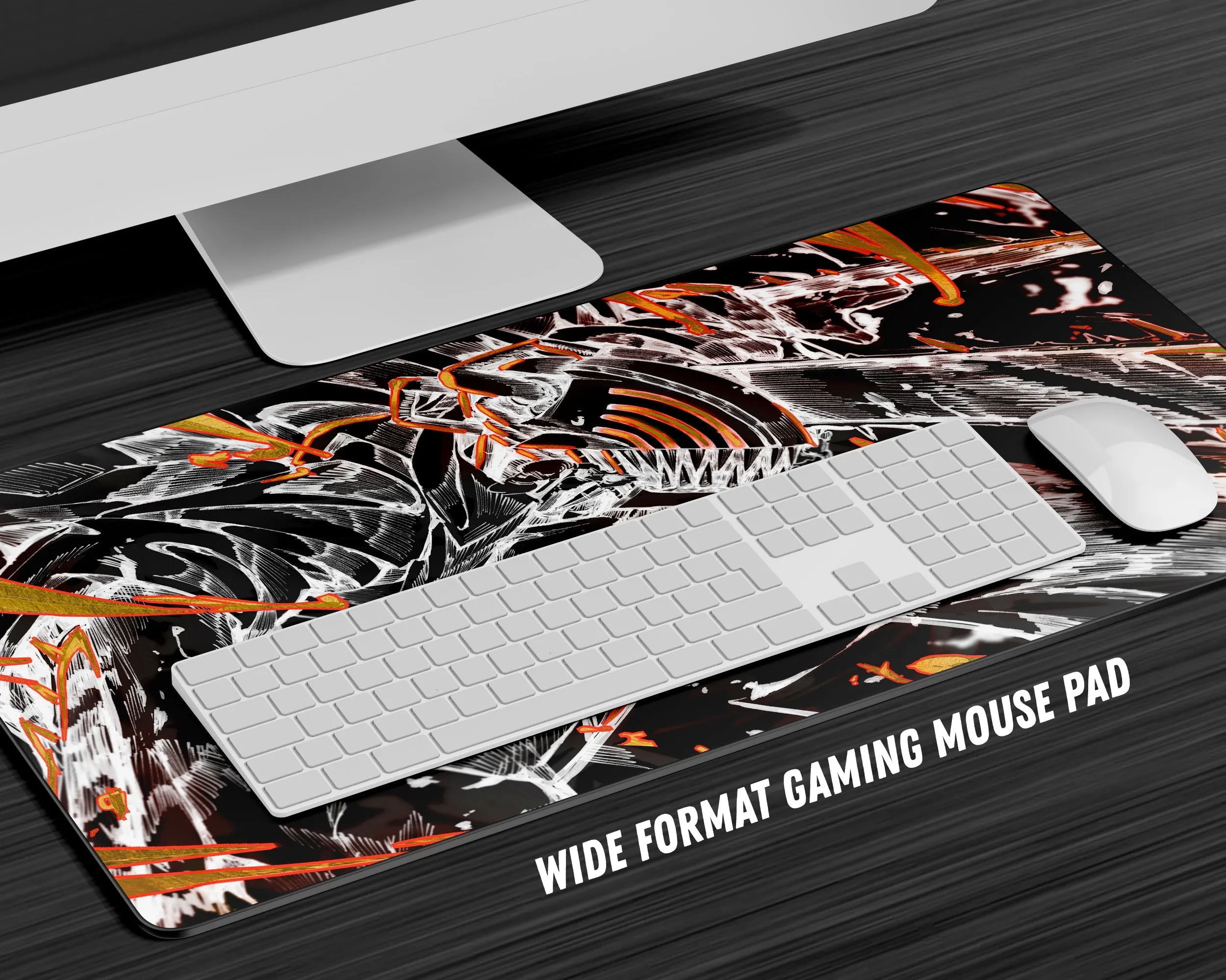 Chainsaw Man Denji Black and White Gaming Mouse Pad