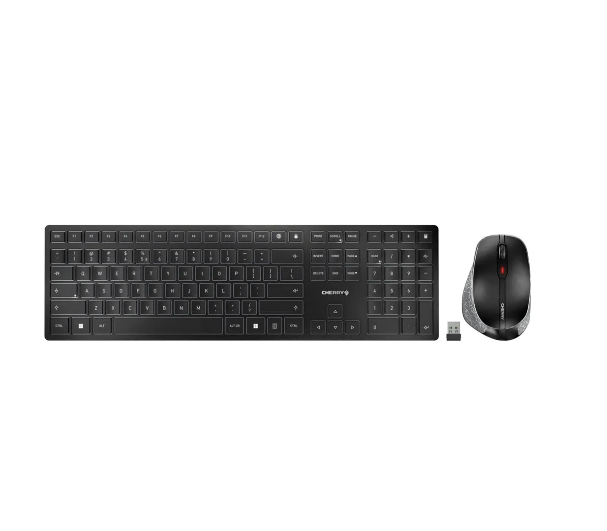 Cherry Dw 9500 Slim Keyboard Mouse Included Universal Rf Wireless   Bluetooth Qwerty English Black, Grey