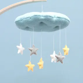 Cloud Nursery Mobile with Stars - 3D Blue