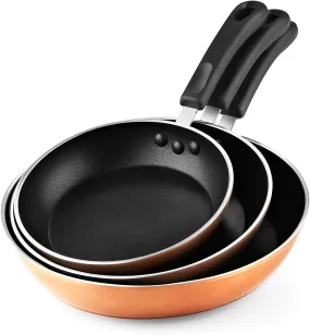 Cook N Home 02613 Nonstick Saute Omelet Skillet 3-Piece Fry Pan Set