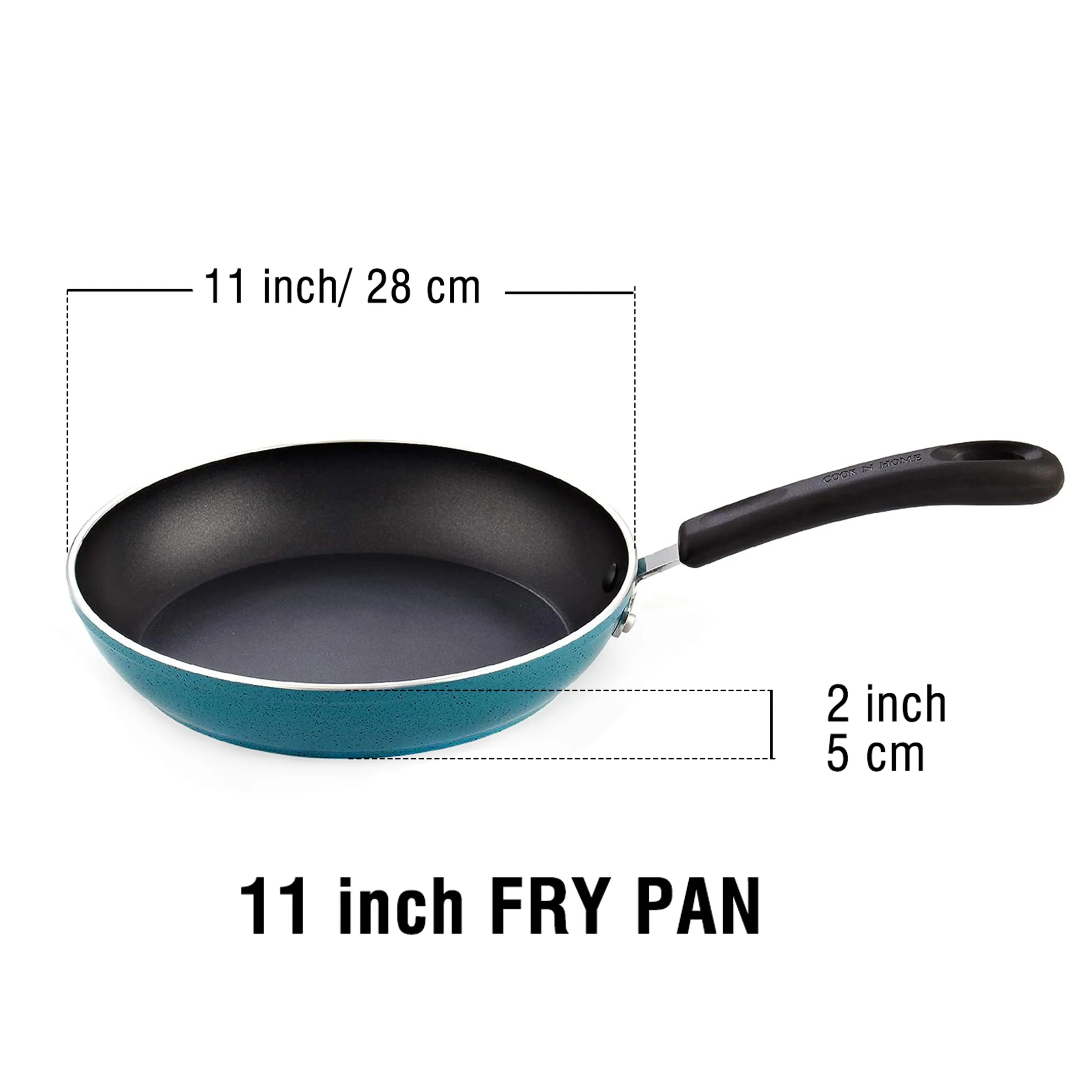 Cook N Home Nonstick Saute Fry Pan , 11-Inch, Turquoise