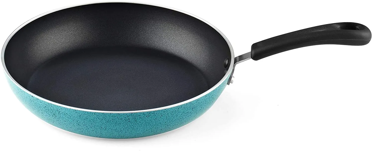 Cook N Home Nonstick Saute Fry Pan Skillet Set, 8, 9.5, and 11-Inch Kitchen Cooking Frying Saute Pan, Induction Compatible, Turquoise, 3-Piece