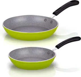 Cook N Home Professional Marble Fry Pan nonstick, 8" and 10" set, Green