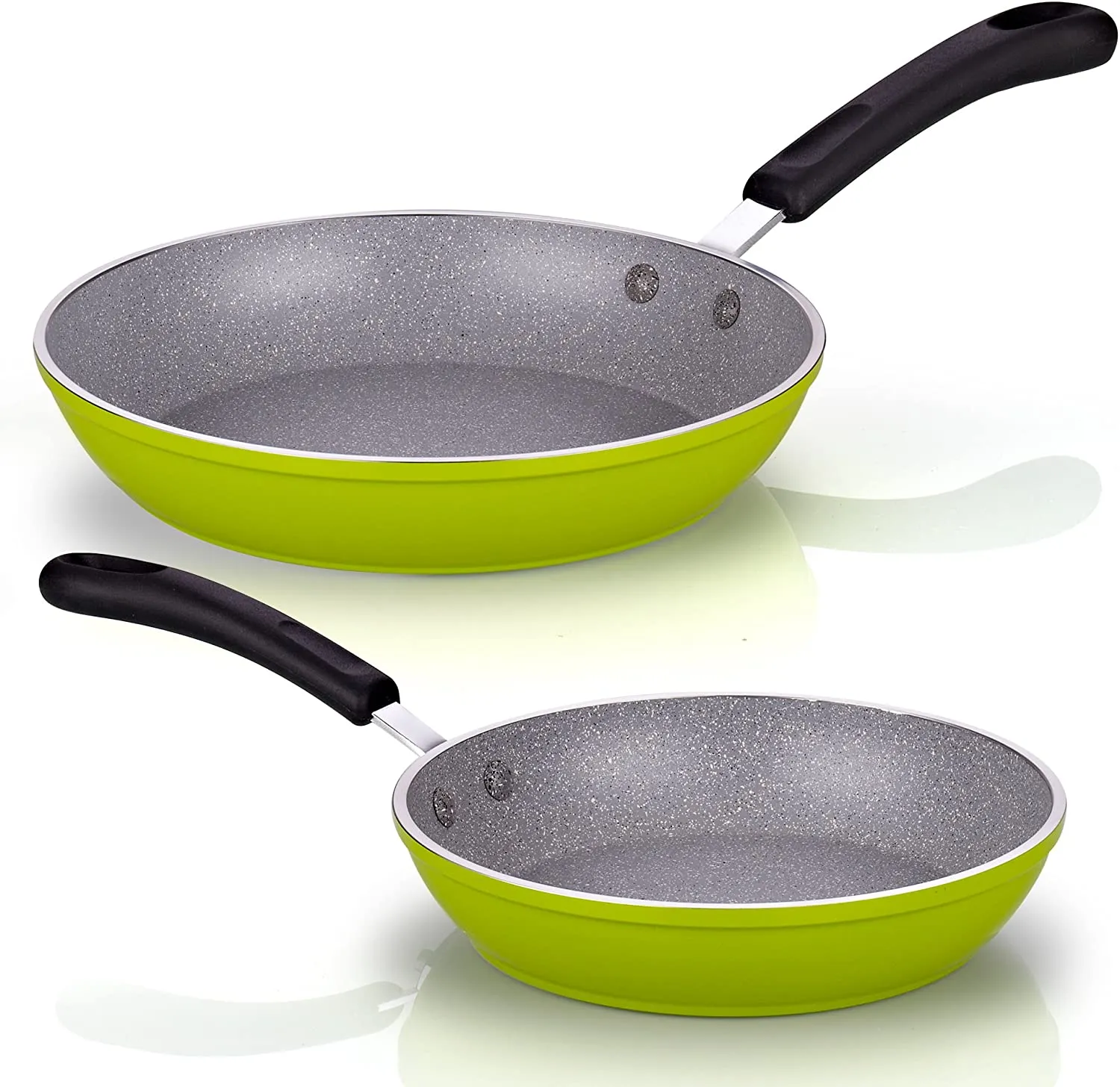 Cook N Home Professional Marble Fry Pan nonstick, 8" and 10" set, Green