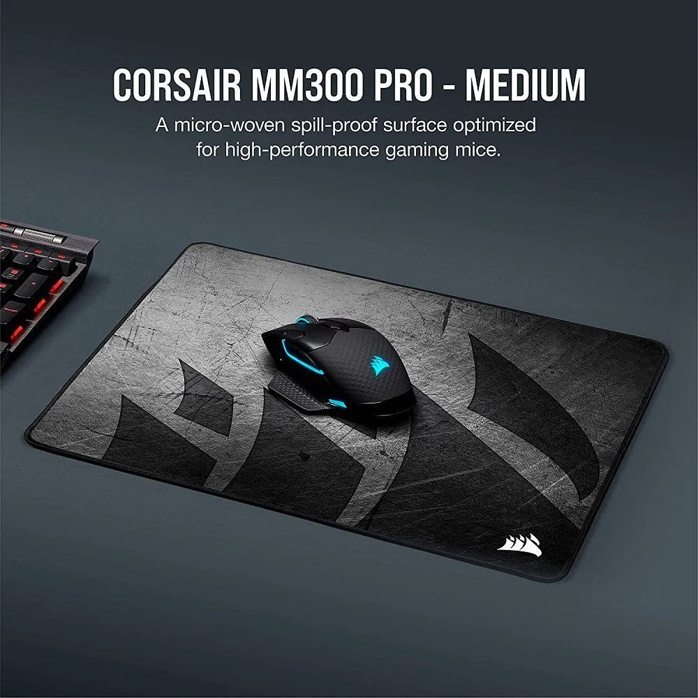 Corsair MM300 PRO Premium Spill-Proof Cloth Gaming Mouse Pad – Medium