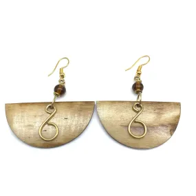 Cow Bone Earrings-Sela Brown Varation 2