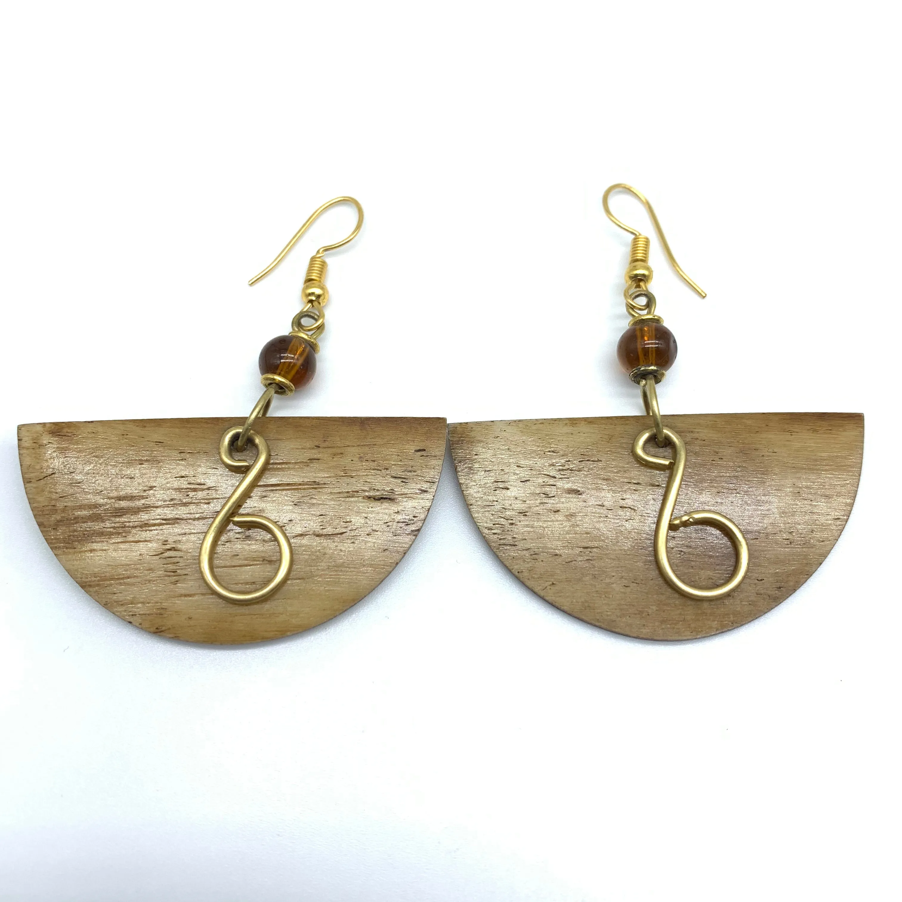 Cow Bone Earrings-Sela Brown Varation 3