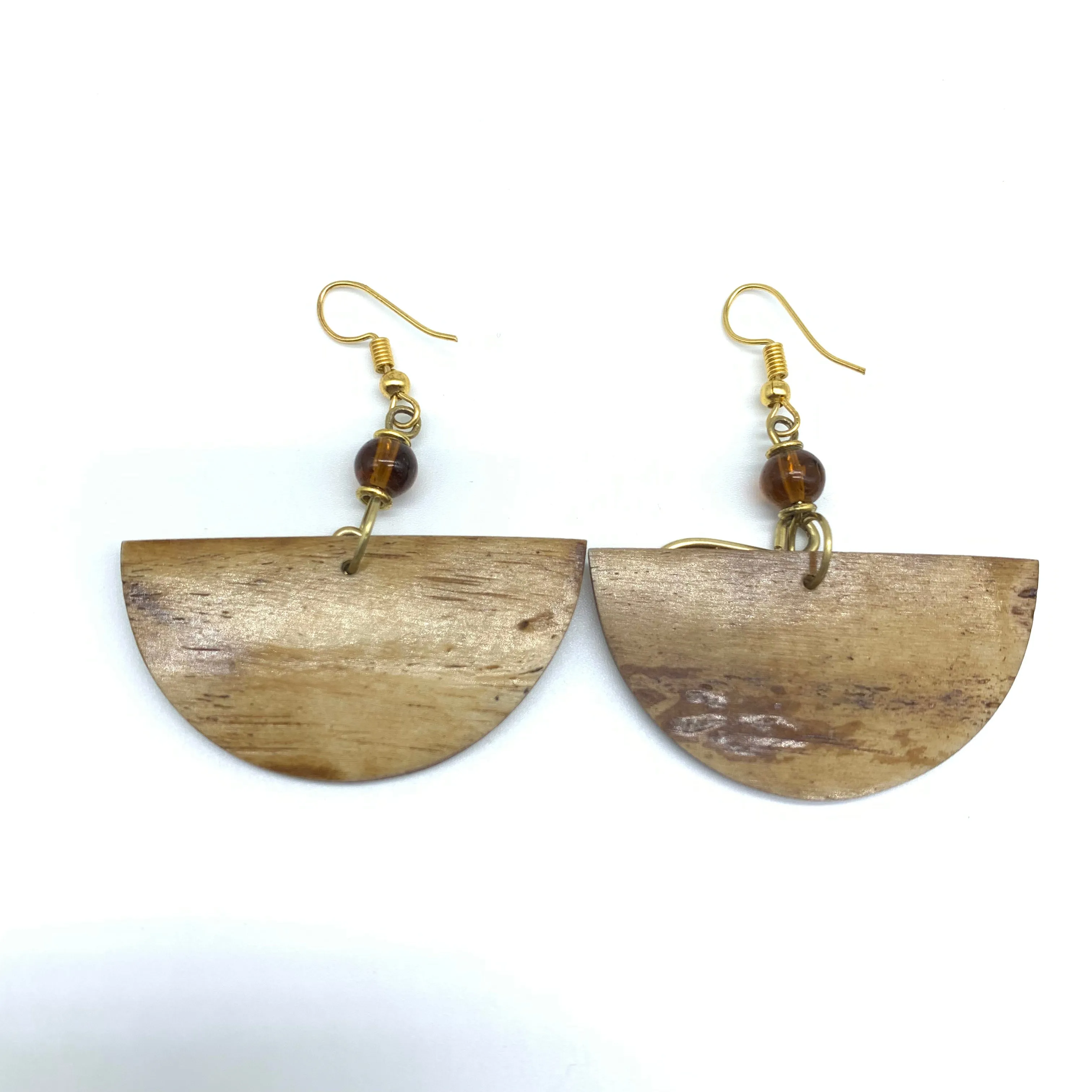 Cow Bone Earrings-Sela Brown Varation 3