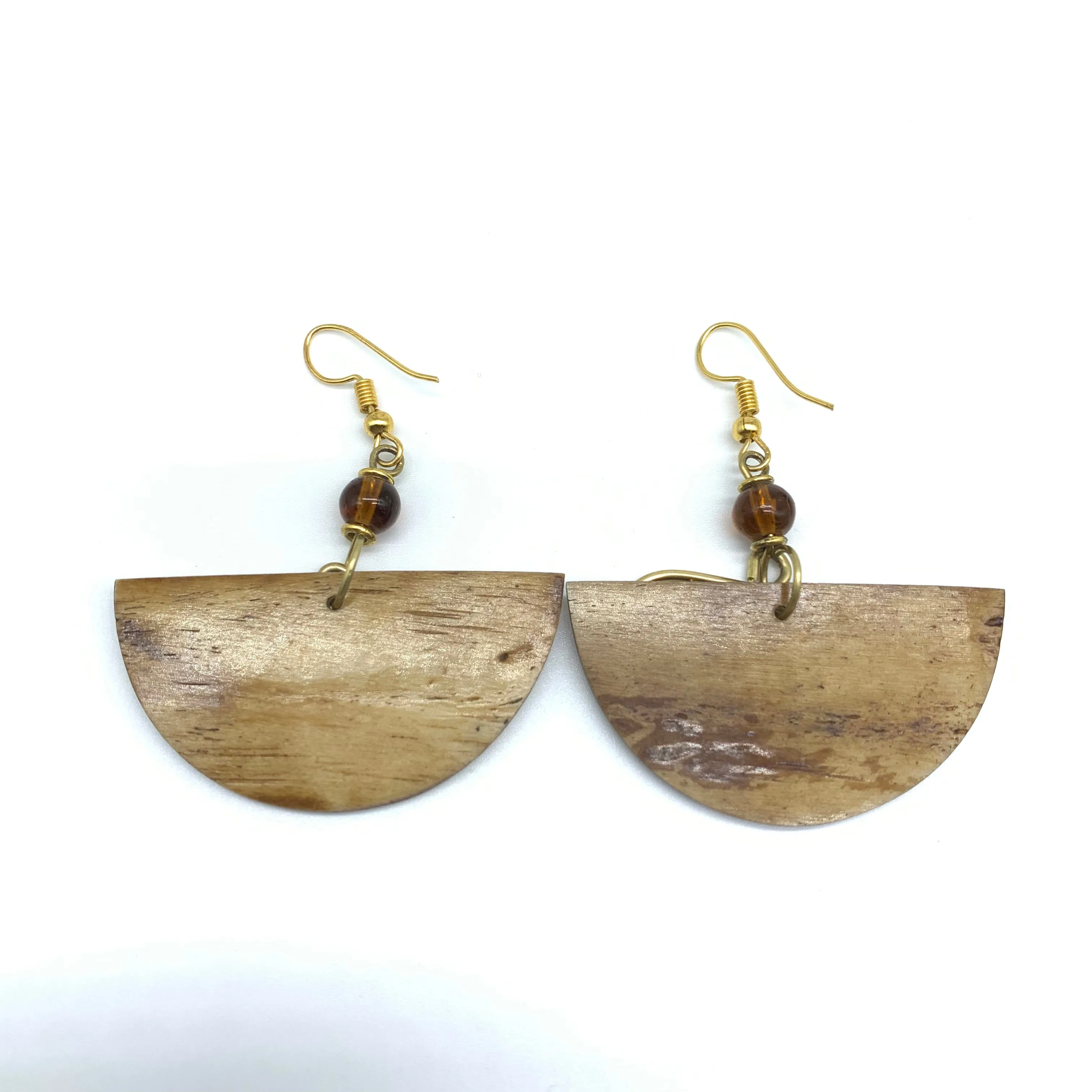 Cow Bone Earrings-Sela Brown Varation 3