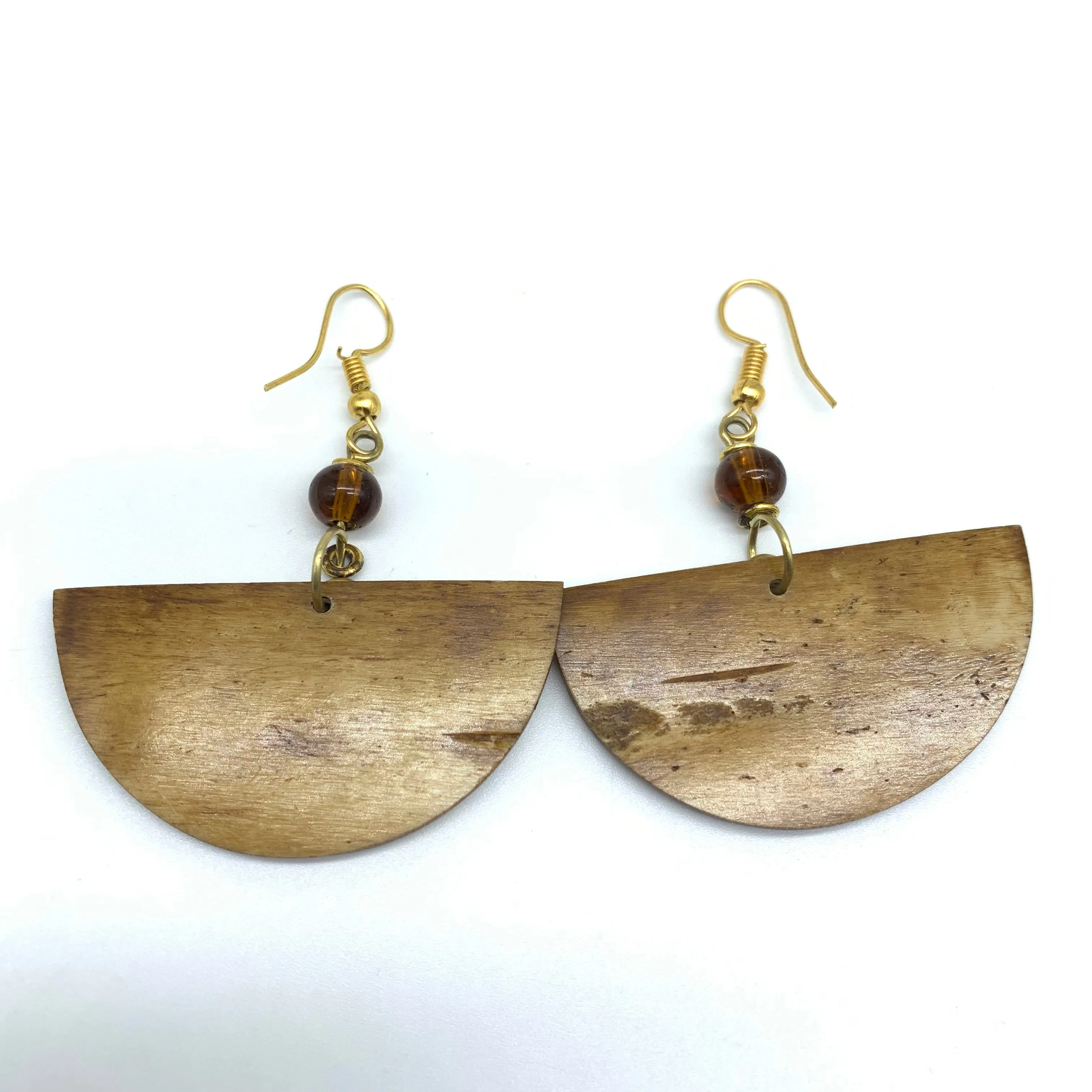 Cow Bone Earrings-Sela Brown Varation 4