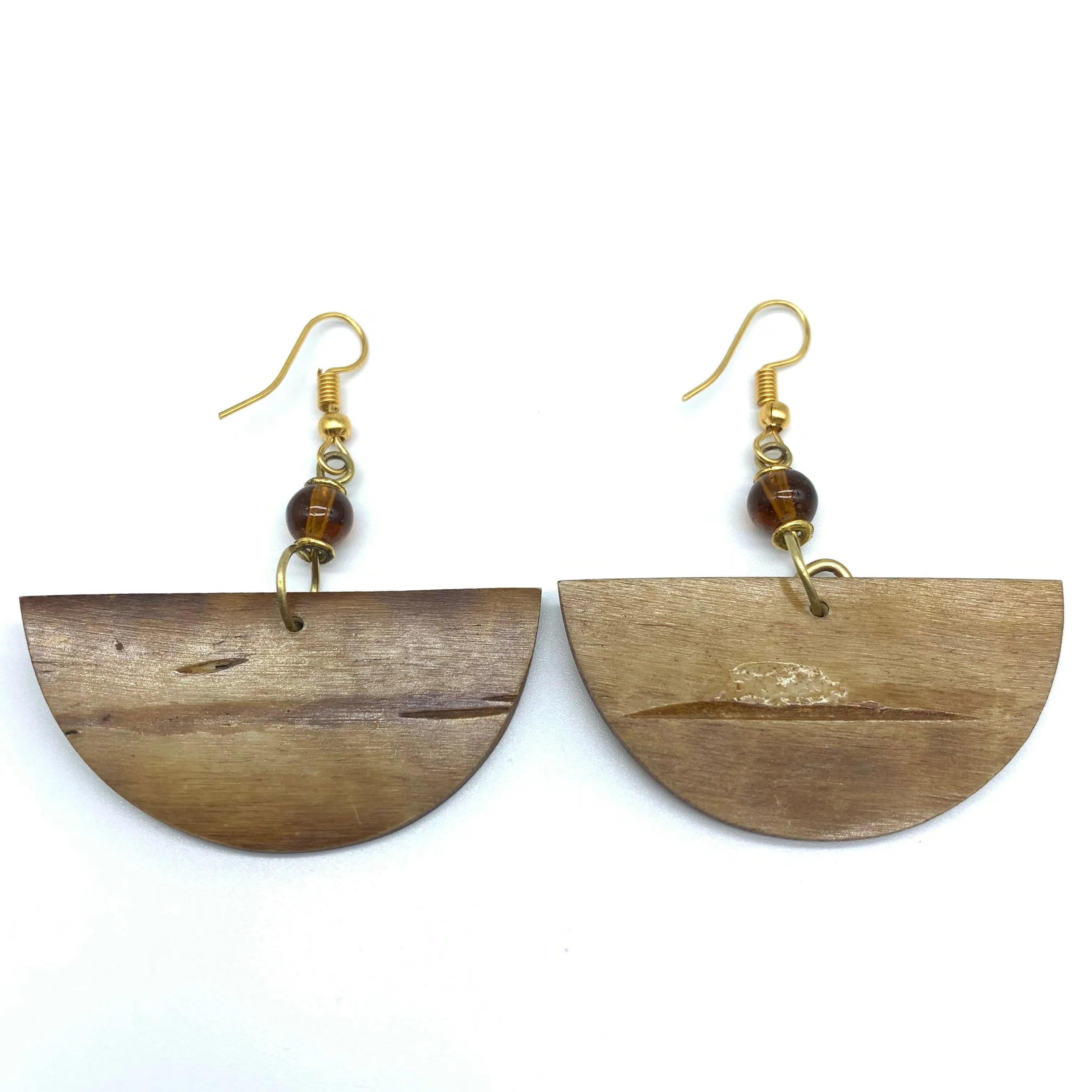 Cow Bone Earrings-Sela Brown Varation