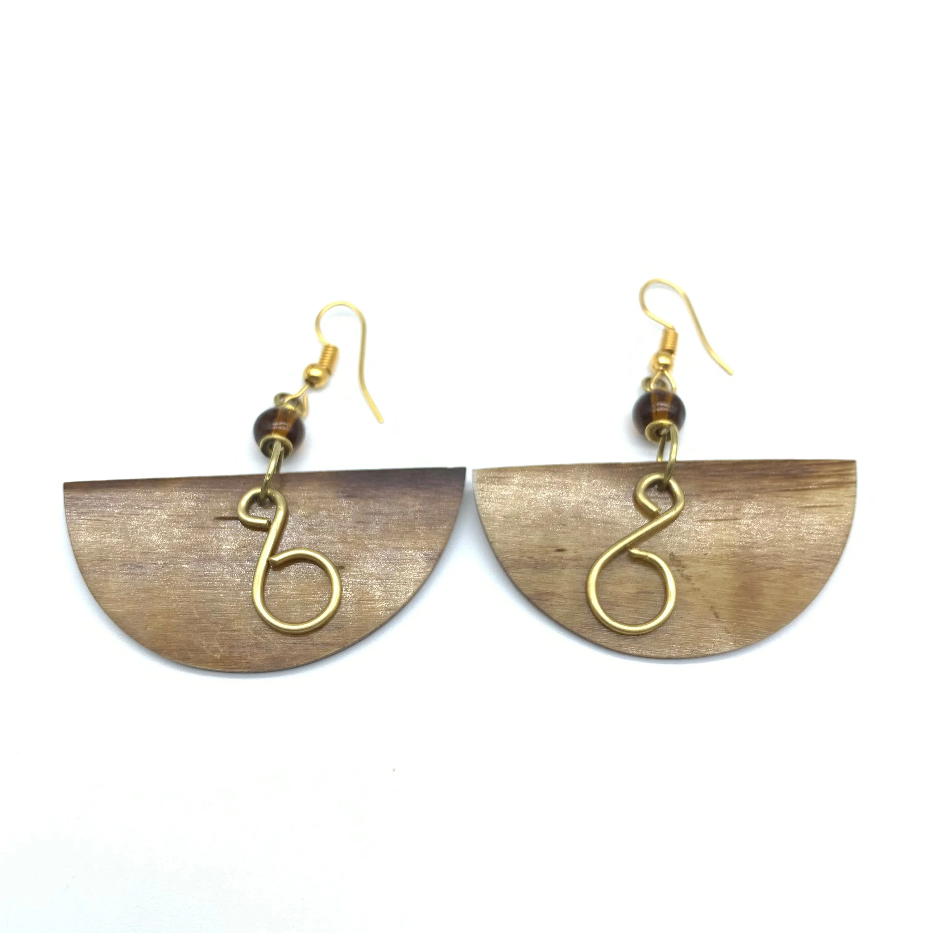 Cow Bone Earrings-Sela Brown Varation