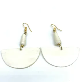 Cow Bone Earrings-Sela White Varation