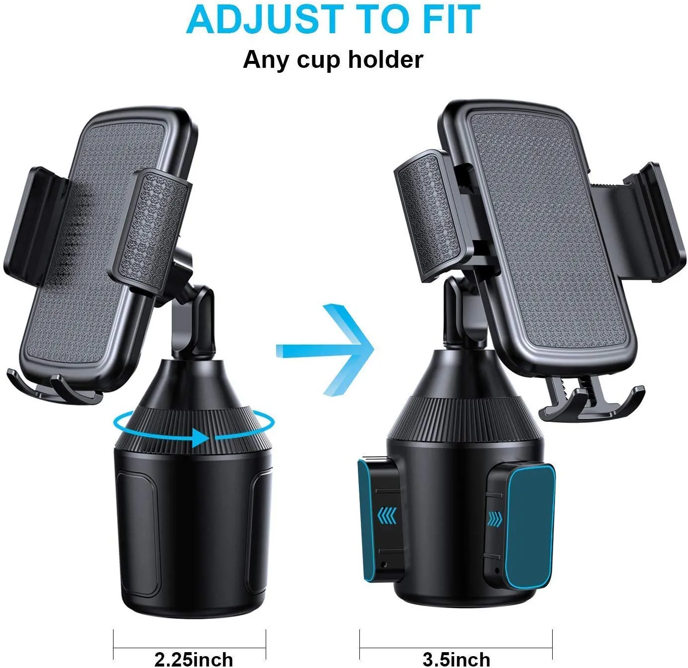 Cup Holder Phone Mount for Car Universal Adjustable Car Mount for Galaxy Note 10/Note 10 Plus/Note 9/Note 8/S8/S9/S10e/S10/S10 Plus/iPhone Xs Max/Xr/Xs/7/6 Plus