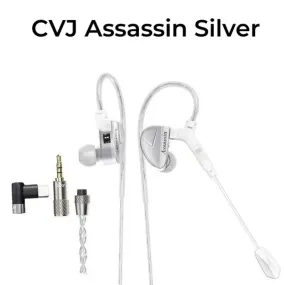 CVJ Assassin Silver 1BA 1DD 1Vibration Driver Unit In-Ear Monitors