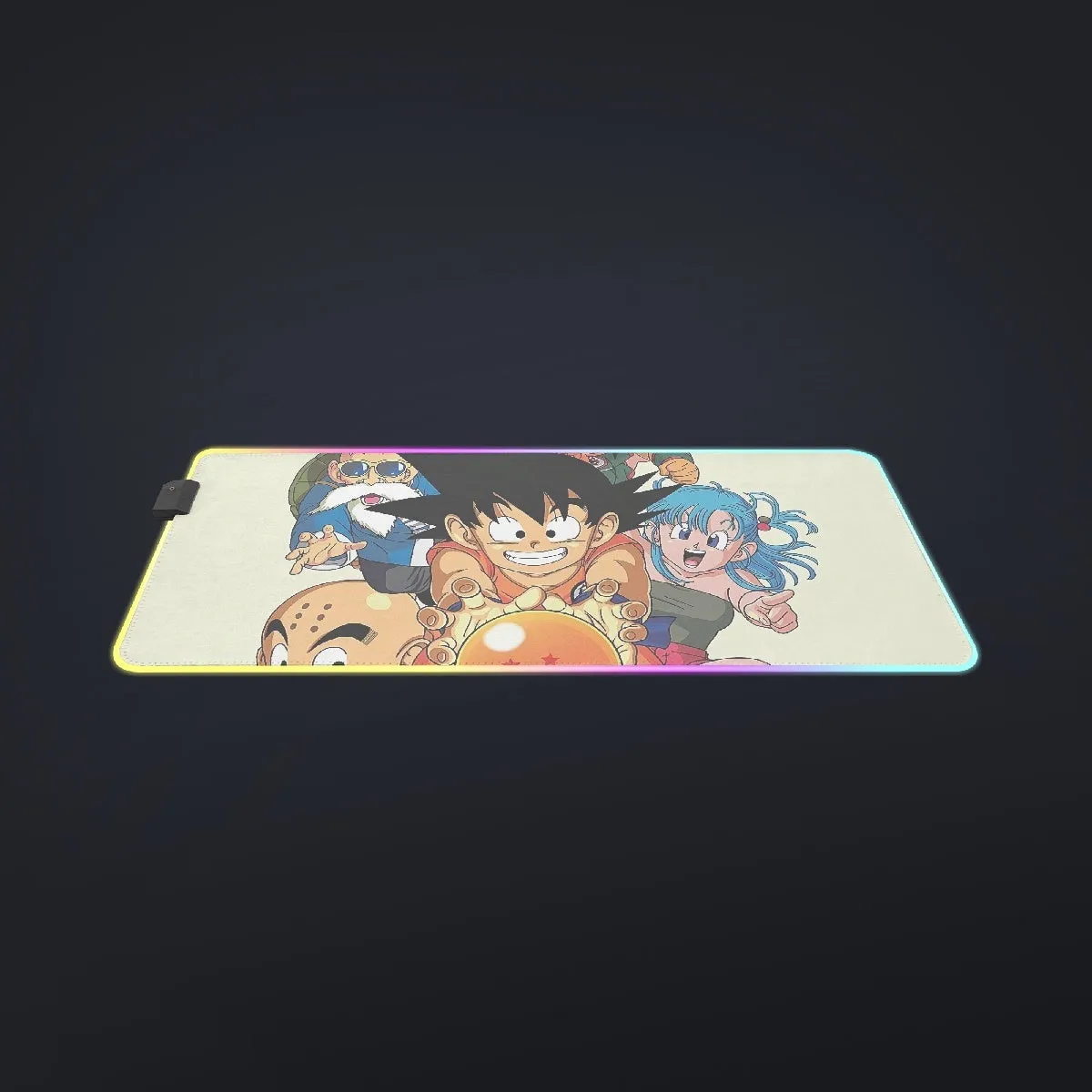 DBZ Kid Goku Master Roshi Bulma Krillin Chasing Dragon Ball Funny cool LED Gaming Mouse Pad