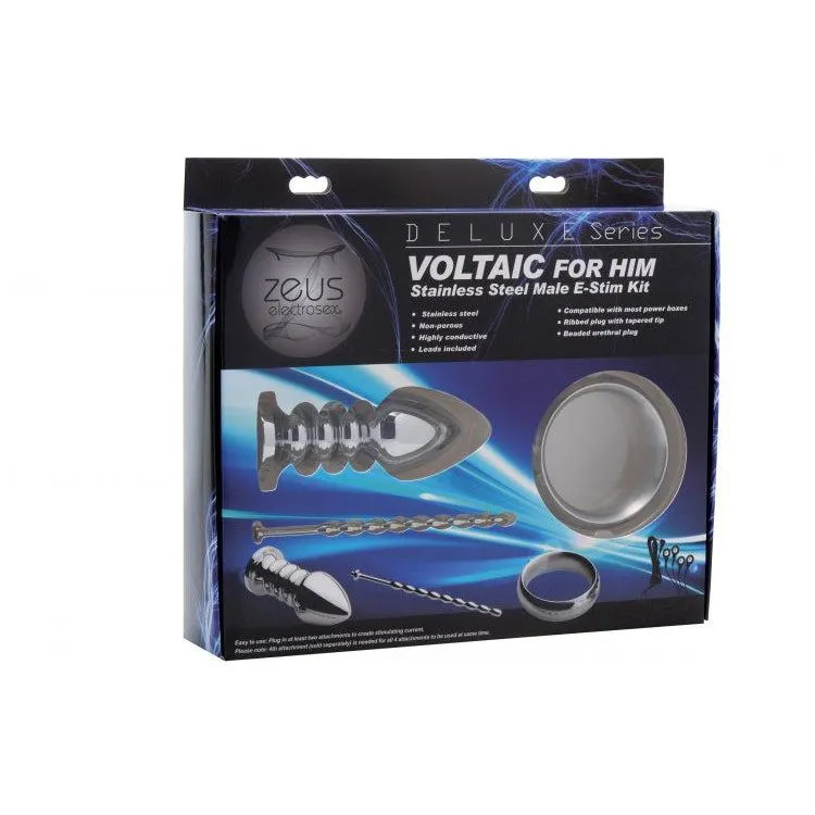 Deluxe Series Voltaic for Him Stainless Steel  Male E-Stim Kit