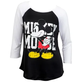 Disney's Mickey Mouse Character 3/4 Sleeve Raglan Tee