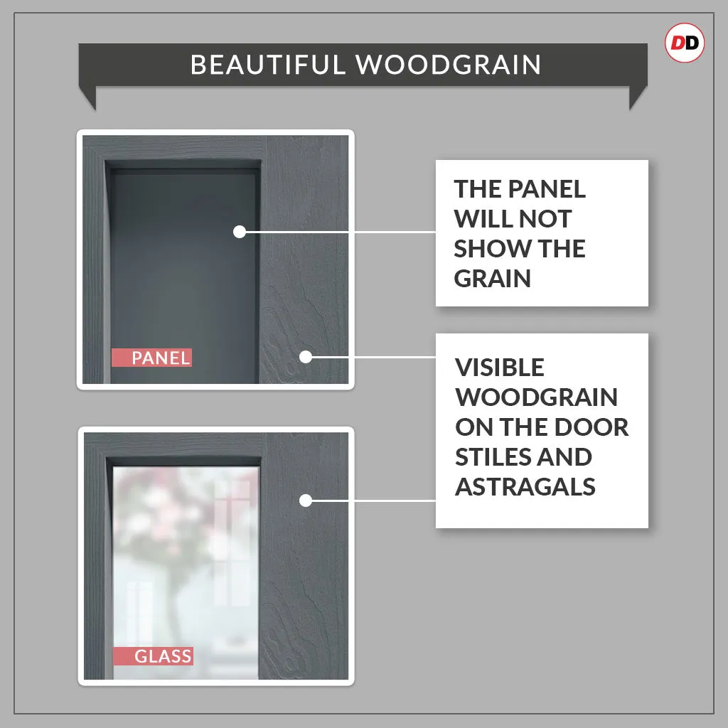 Double Sliding Door & Premium Wall Track - Eco-Urban® Sydney 5 Panel Doors DD6417 - 6 Colour Options