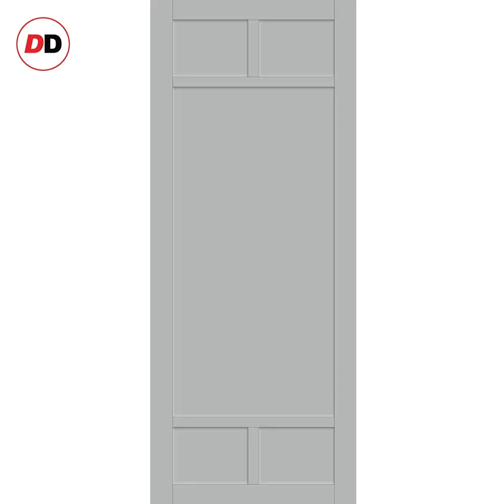 Double Sliding Door & Premium Wall Track - Eco-Urban® Sydney 5 Panel Doors DD6417 - 6 Colour Options