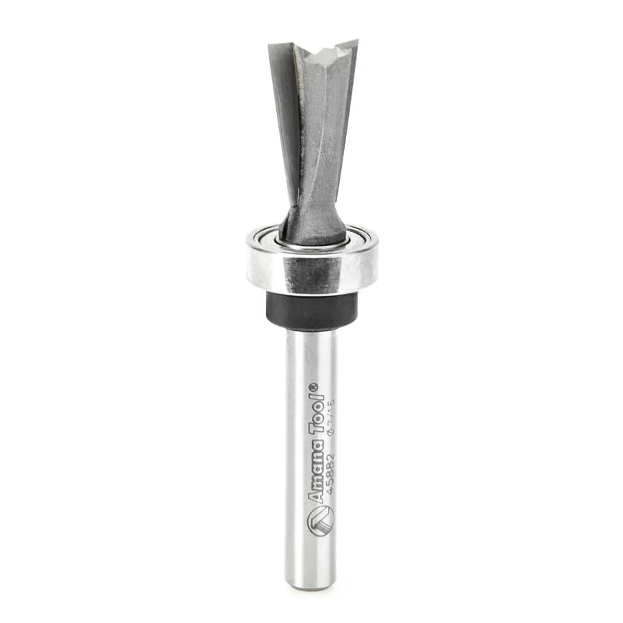 Dovetail Router Bit | 7°x 7⁄16 Dia x 3⁄4 x 1⁄4" Shank with Upper BB | 45882 | 738685458822