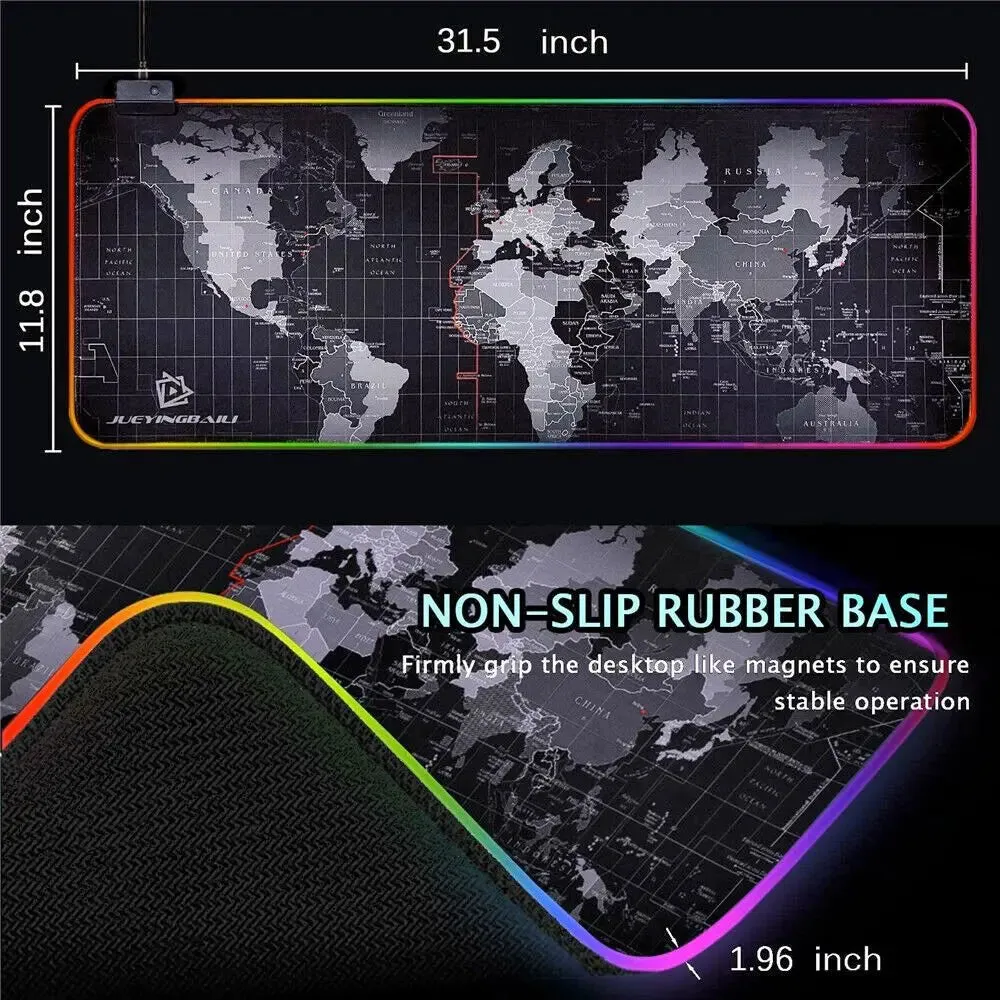 Dragon RGB Gaming Mouse Pad World Map-Dragon RGB Mouse Pad