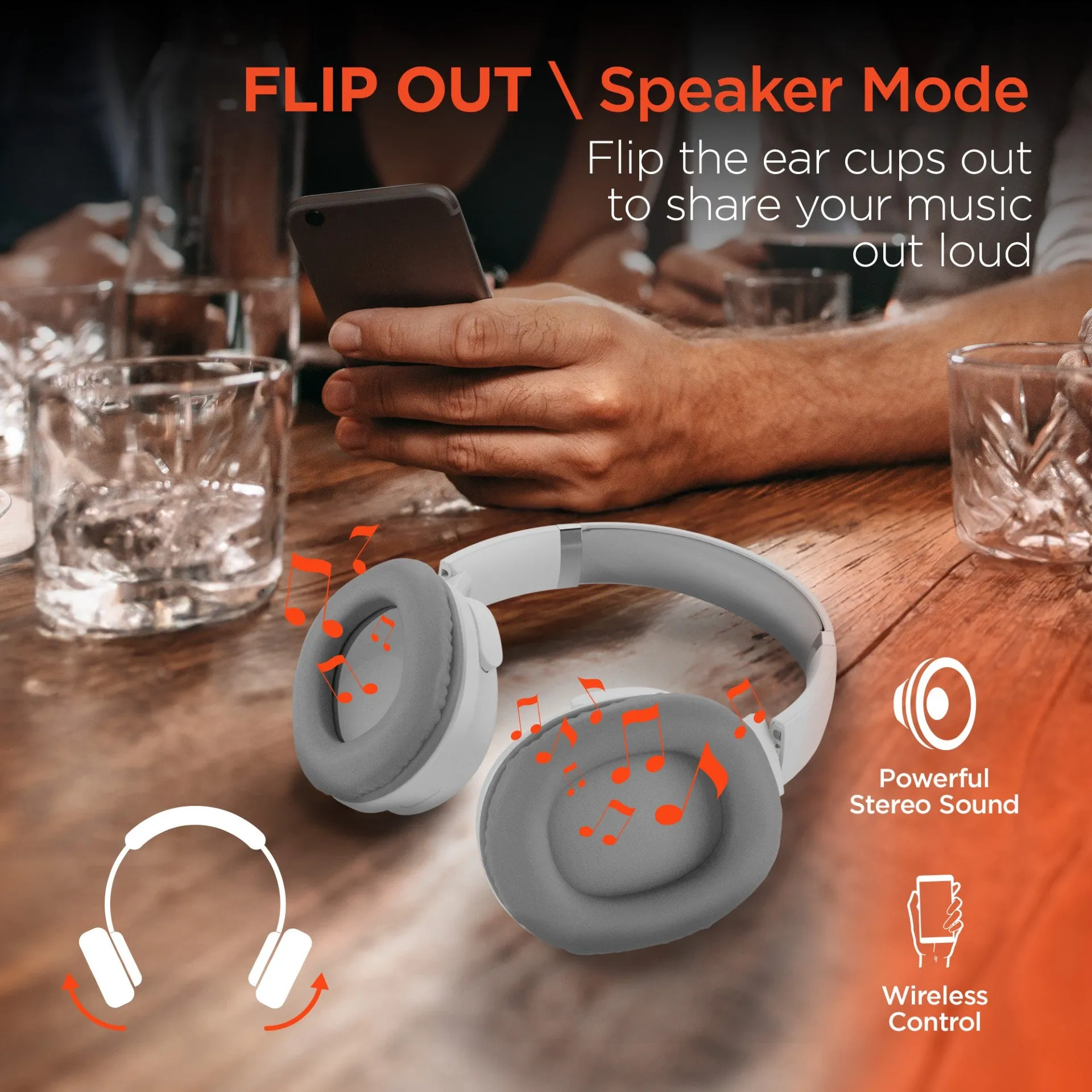 Flip 2-in-1 Wireless Headphones   Speaker | White