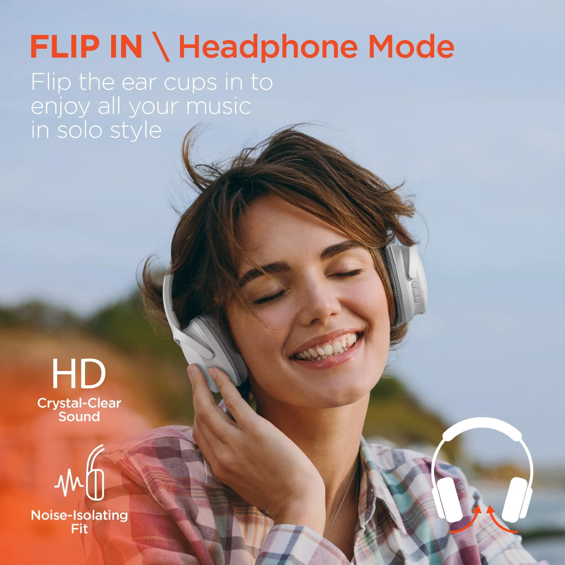 Flip 2-in-1 Wireless Headphones   Speaker | White