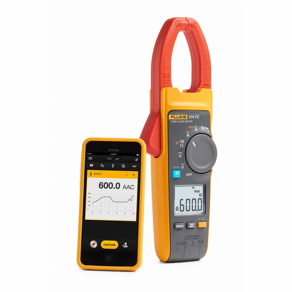 Fluke 374 FC 600 Amp AC & DC True RMS Clamp Meter with Bluetooth