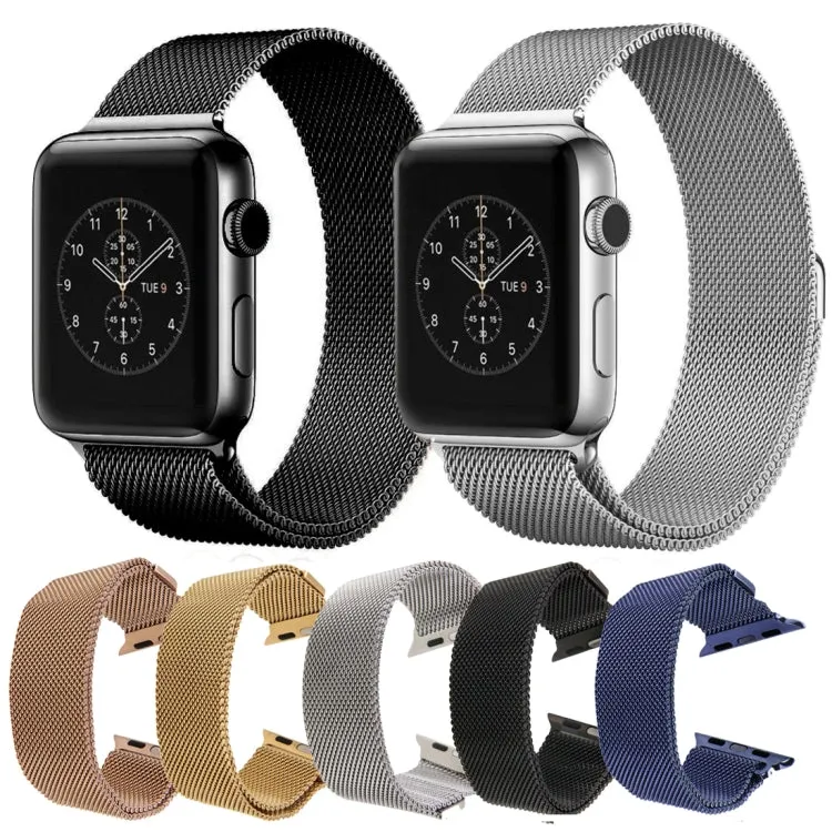 For Apple Watch 38mm Milanese Loop Magnetic Stainless Steel Watch Band(Gold)