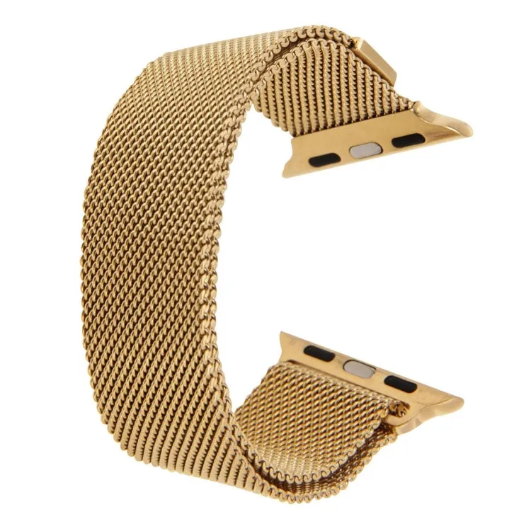 For Apple Watch 38mm Milanese Loop Magnetic Stainless Steel Watch Band(Gold)