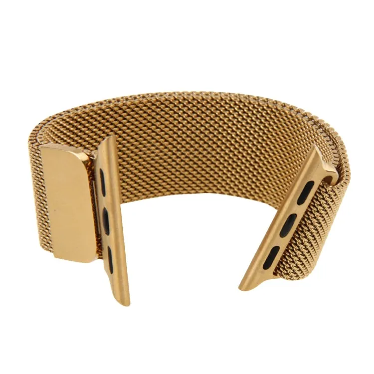 For Apple Watch 38mm Milanese Loop Magnetic Stainless Steel Watch Band(Gold)