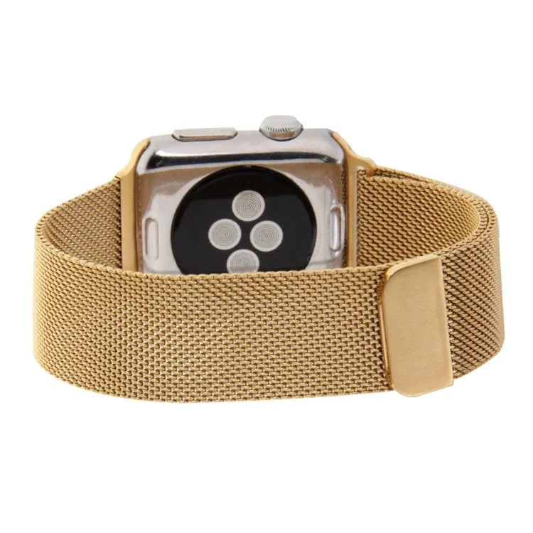 For Apple Watch 38mm Milanese Loop Magnetic Stainless Steel Watch Band(Gold)