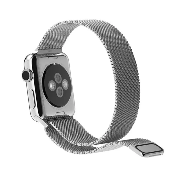 For Apple Watch 38mm Milanese Loop Magnetic Stainless Steel Watchband(Silver)