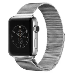 For Apple Watch 38mm Milanese Loop Magnetic Stainless Steel Watchband(Silver)