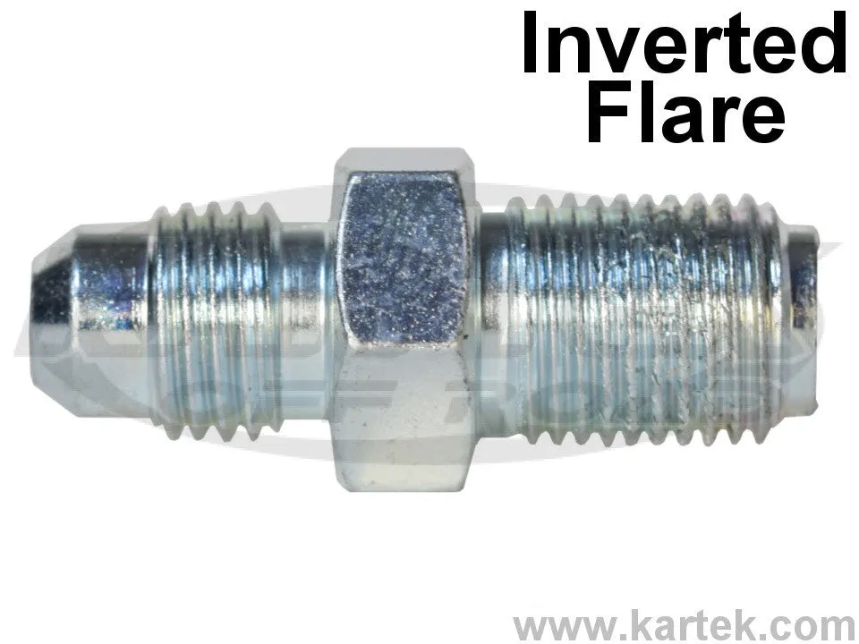 Fragola AN -4 Male To 3/8"-24 Thread Inverted Flare Male Steel Straight Brake Adapter Fittings