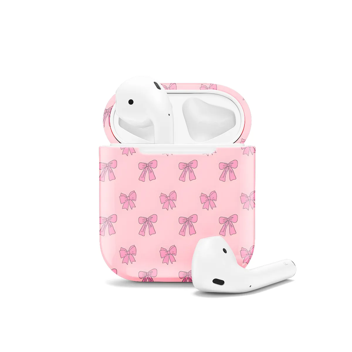 Girly Pink Coquette Bows AirPods Case AirPods Pro AirPods Pro 2 AirPods 3 AirPods 2 Glossy 1163