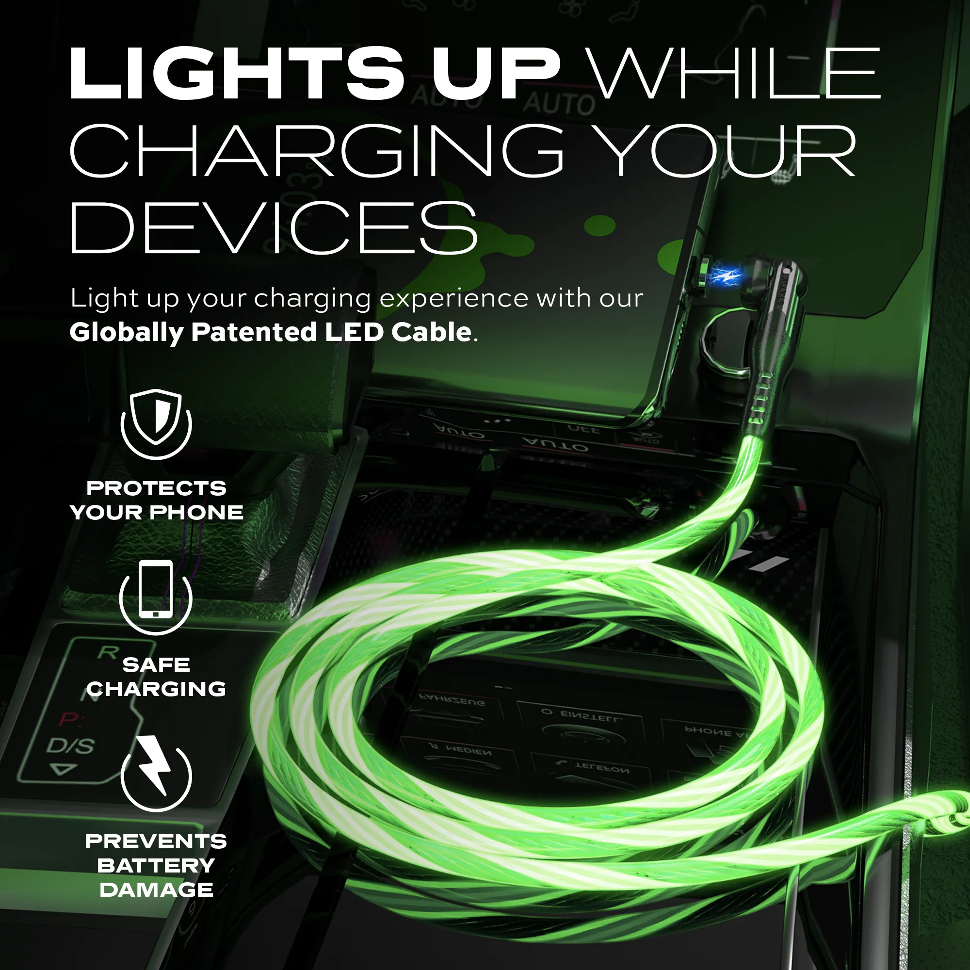 GloBright® 360 Green | Universal Magnetic Charge Cable