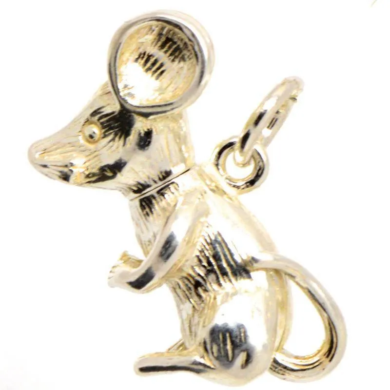 Gold Mouse Charm -Moving Head