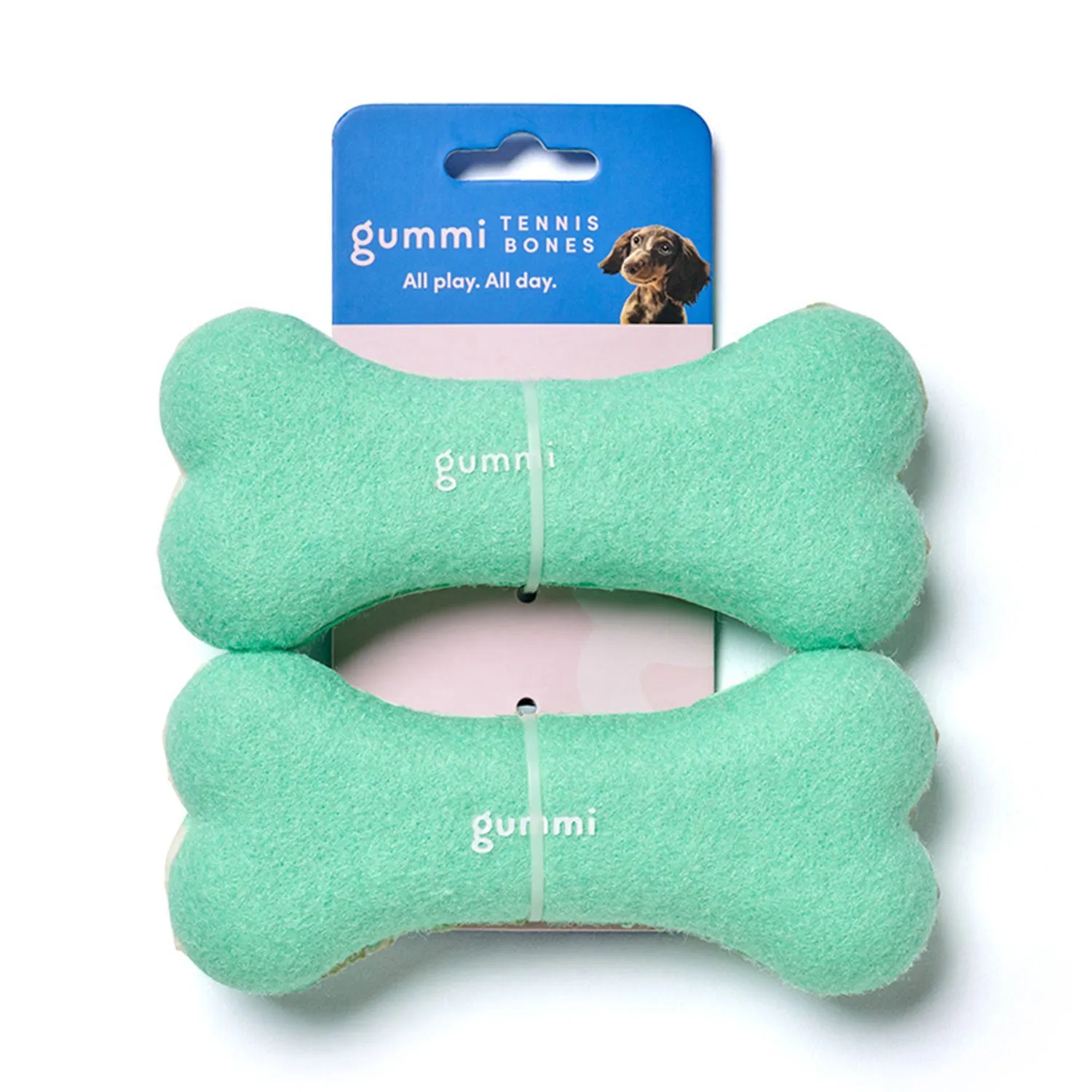 gummi Tennis Bone Dog Toy 2 Pack