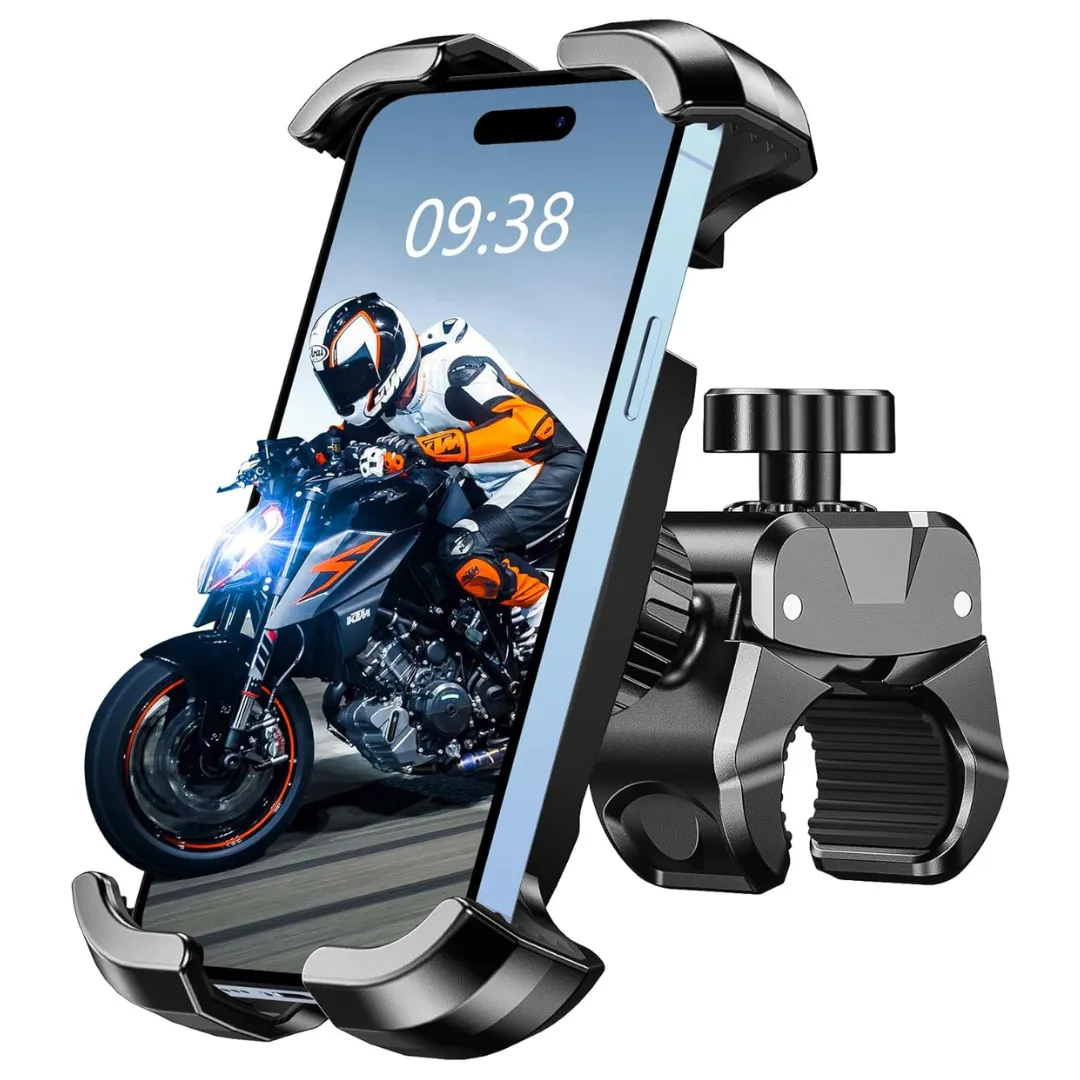 Heavy-Duty Clamp & All-Around Secure Motorcycle Phone Mount