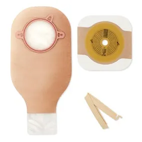 Hollister 19106 New Image 2-Piece Non-Sterile Drainable Colostomy/Ileostomy Kit 3-1/2" Stoma Opening, 4" Flange, 12" L, Ultra-Clear, Clamp Closure, Disposable