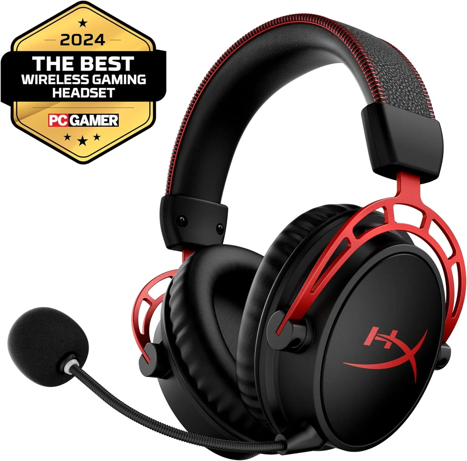 HyperX Cloud Alpha Wireless - Gaming Headset for PC, 300-hour battery life, DTS Headphone:X Spatial Audio, Memory foam, Dual Chamber Drivers, Noise-cancelling mic, Durable aluminium frame