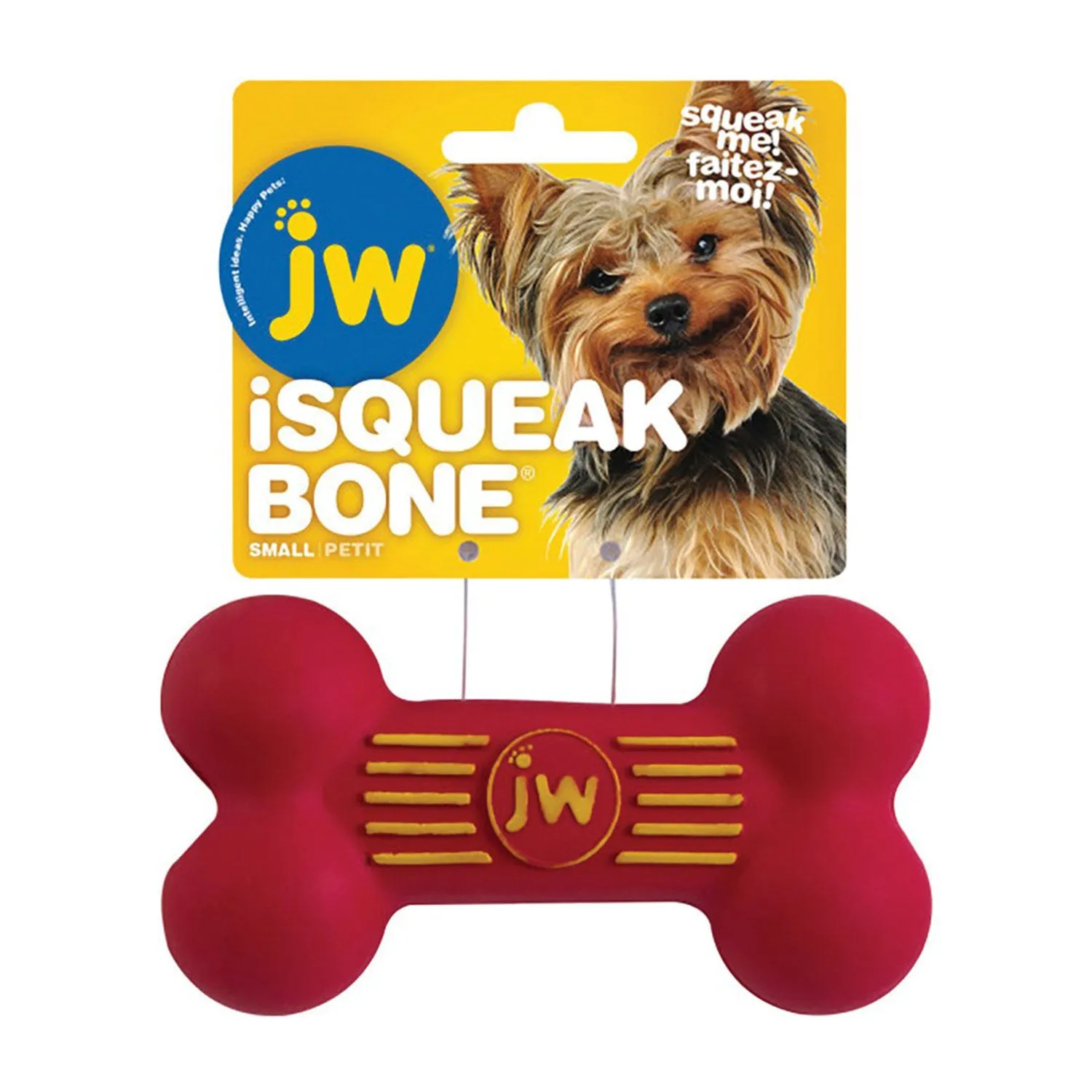 JW iSqueak Bone Rubber Dog Toy - Assorted Colour