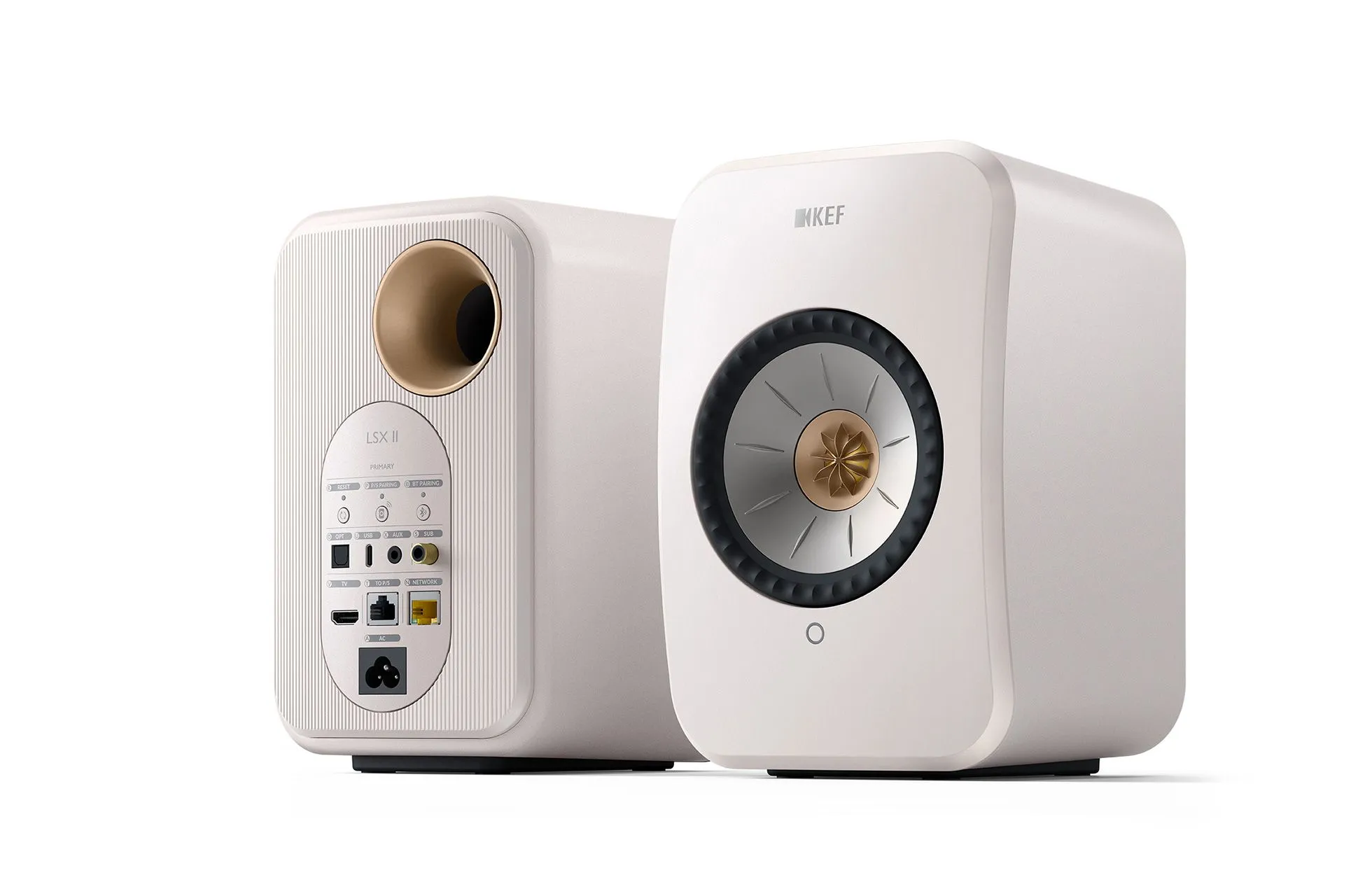 KEF LSX II Wireless Hi-Fi Speakers Pair Mineral White