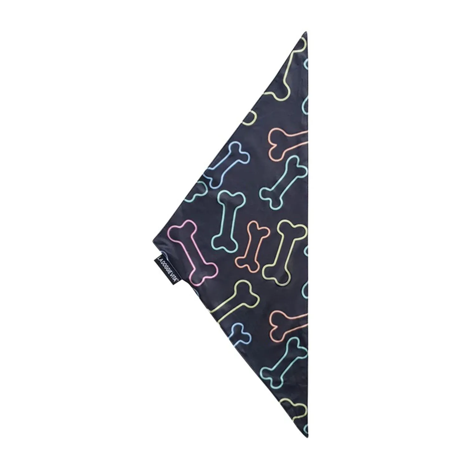 La Doggie Vita Neon Bone Black Bandana