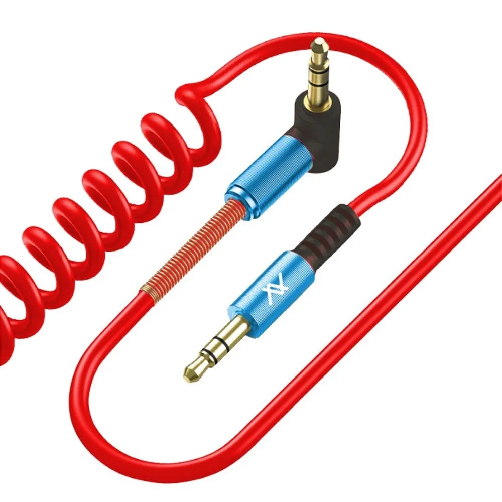 L'avvento (MP327) AUX Coiled Audio Cable - Red