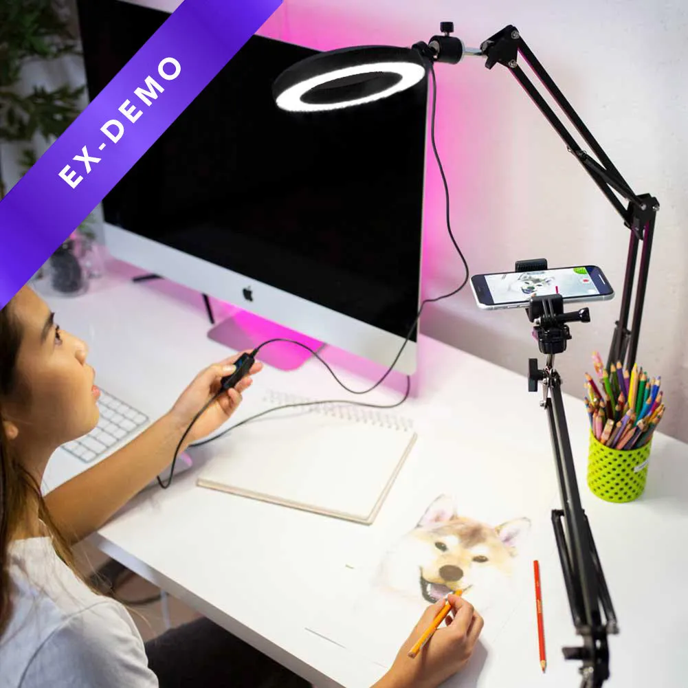 LED 6" Ring Light with Smartphone Holder Tabletop Lighting Kit - 'Inner Artist Plus II' (DEMO STOCK)