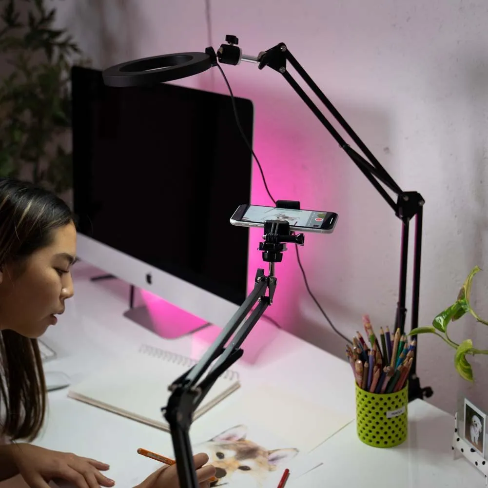 LED 6" Ring Light with Smartphone Holder Tabletop Lighting Kit - 'Inner Artist Plus II' (DEMO STOCK)